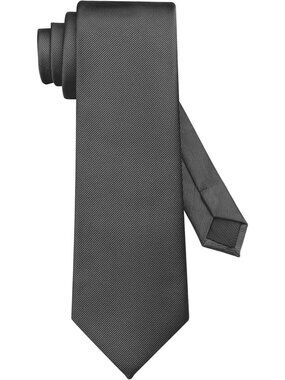 Men's Ties Solid Colour Charcoal Grey Imported Twill Formal Neckties
